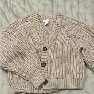 H&M Chunky Knit Tan Button-Front Cardigan